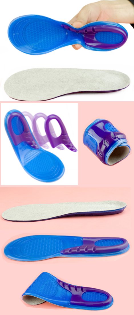 แผ่นรองพื้น แบบซิลิโคนบุผ้า เหมาะสำหรับรองเท้ากีฬา No.57 - Orthopedic Silicone Gel Insole