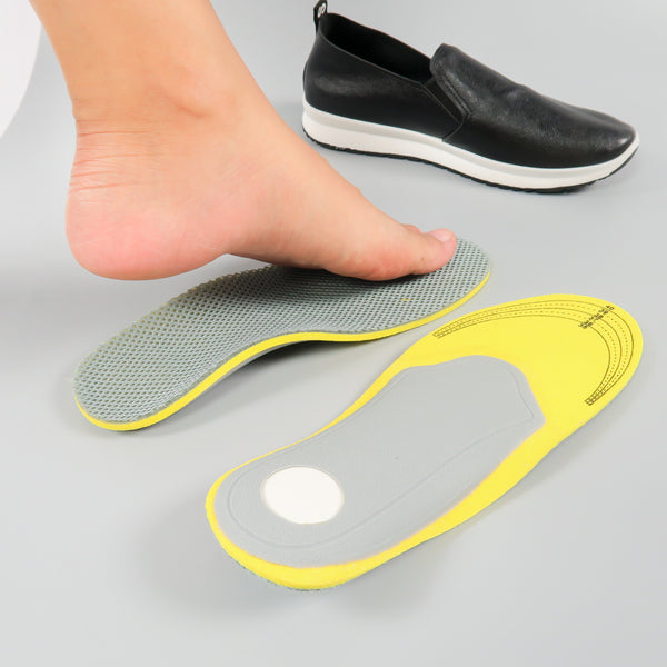 แผ่นรองพื้นรองเท้าเสริมอุ้งเท้า บุผ้าตาข่ายปรับโครงสร้างเท้า No.70 - Foot Orthotic Insoles with Arch Support