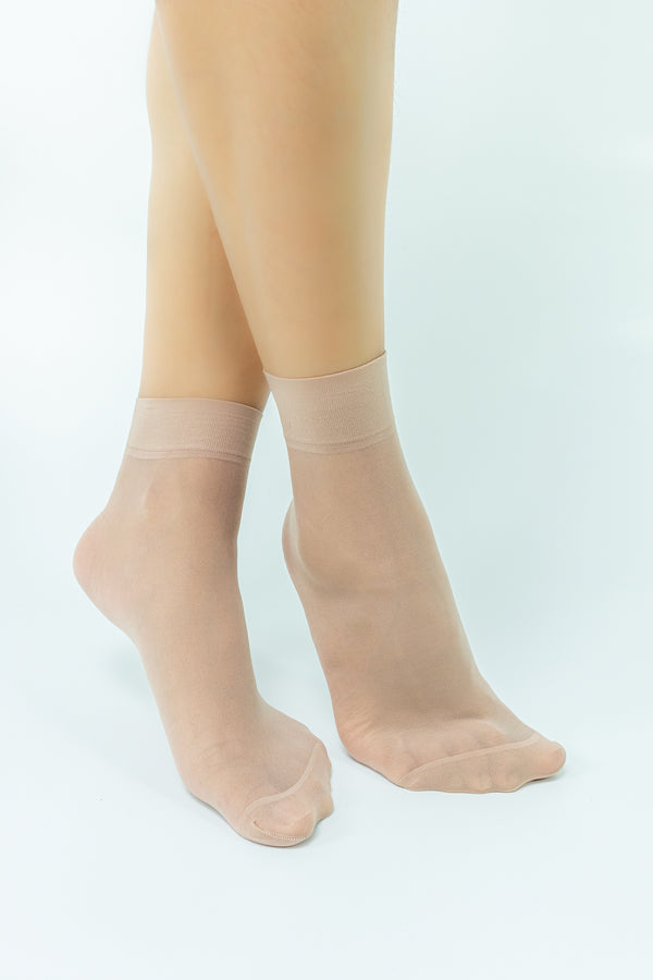 ถุงเท้าเนื้อ ถุงน่องเนื้อ แบบบางระดับข้อเท้า ถุงเท้าข้อสั้น เนื้อผ้านุ่มสบาย (size 22-24 cm) No.19