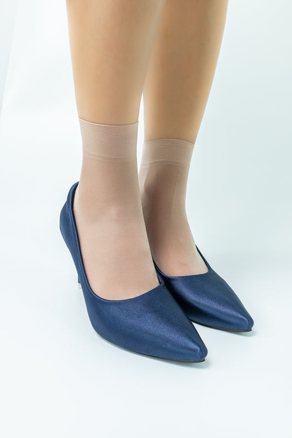 ถุงเท้าเนื้อ ถุงน่องเนื้อ แบบบางระดับข้อเท้า ถุงเท้าข้อสั้น เนื้อผ้านุ่มสบาย (size 22-24 cm) No.19